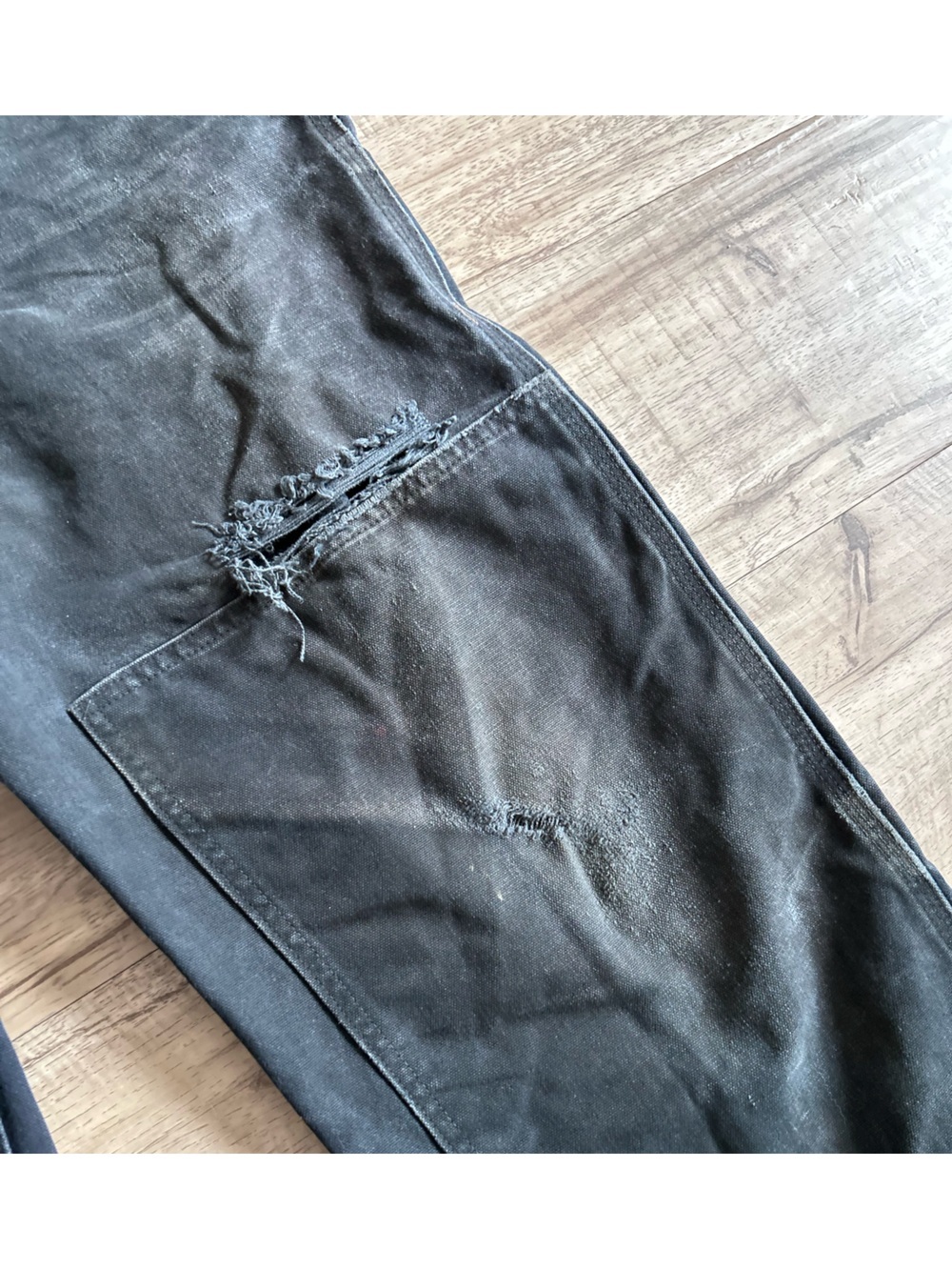 Carhartt black duck Canvas Work Overalls worn workwear - Picture 10 of 10
